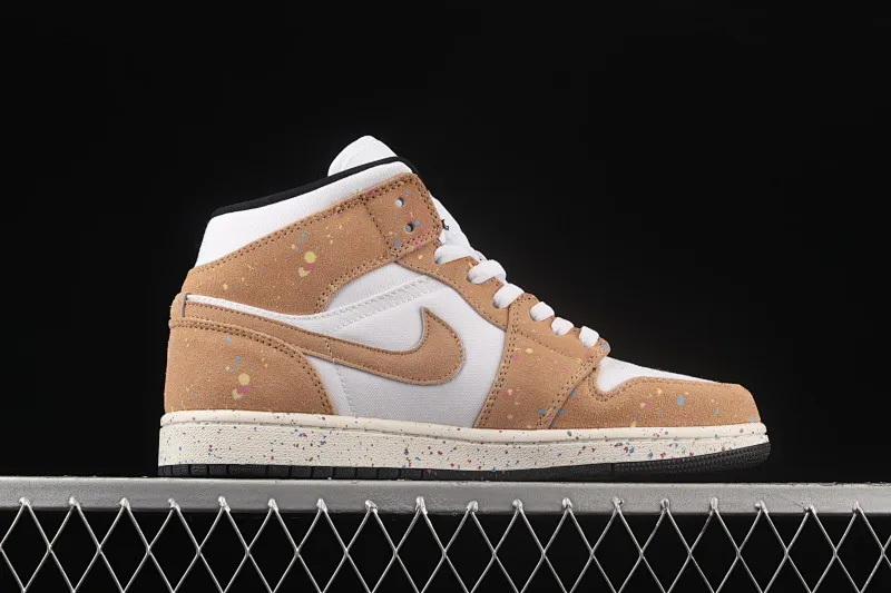 All categories Air Jordan Jordan series basketball shoes Air Jordan 1 Mid Air Jordan 1 Mid AJ1 Joe 1 watercolor ink fluorescent Zhongbang basketball shoes DA8005-100